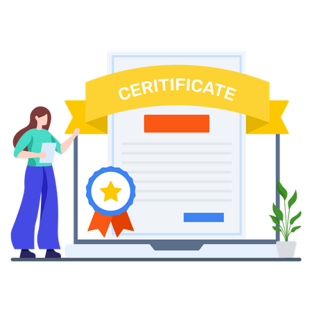 Online Degree Certificate  Illustration