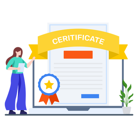 Online Degree Certificate  イラスト
