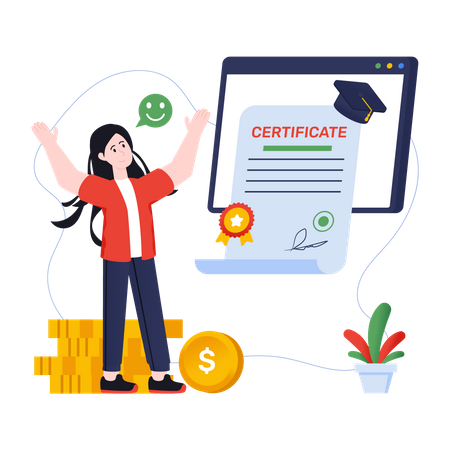 Online Degree Certificate  イラスト