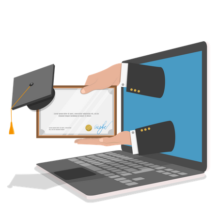 Online degree  イラスト