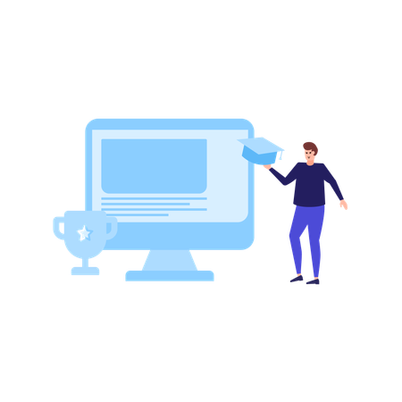 Online degree  イラスト