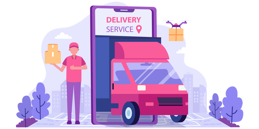 Online Delivery Illustration