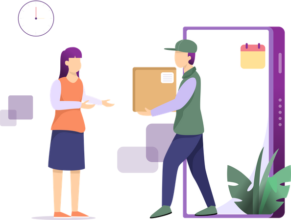 Online delivery and shopping Illustration