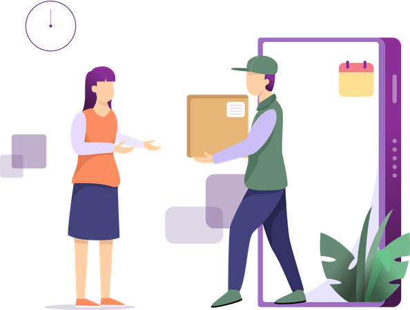 Online delivery and shopping  Illustration