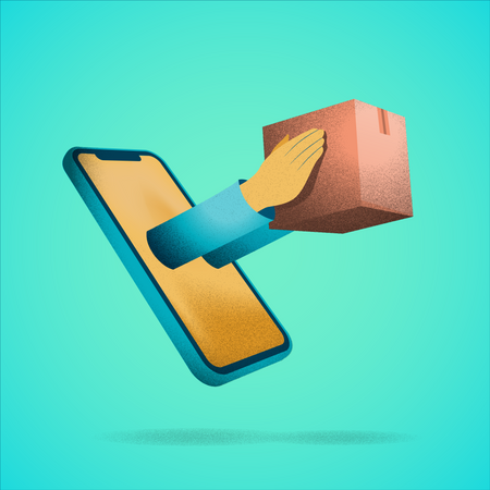 Online delivery app Illustration