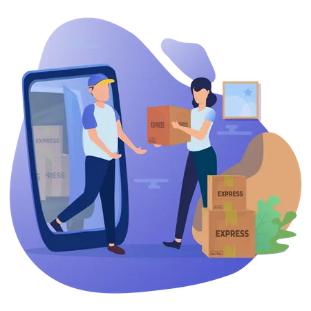Online delivery booking  Illustration