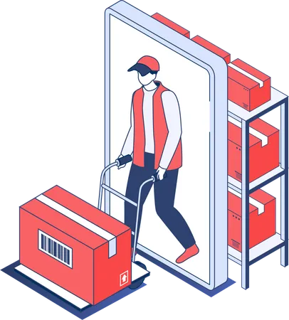 Online delivery box  Illustration