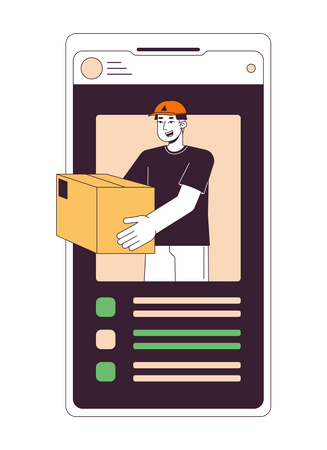 Online delivery by courier  Illustration