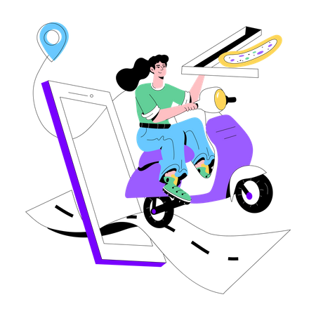 Online Delivery  Illustration