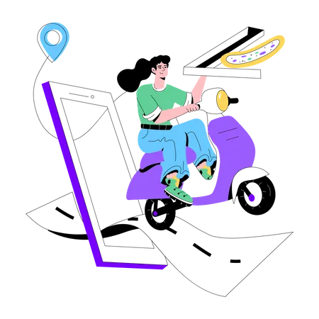 Online Delivery  Illustration