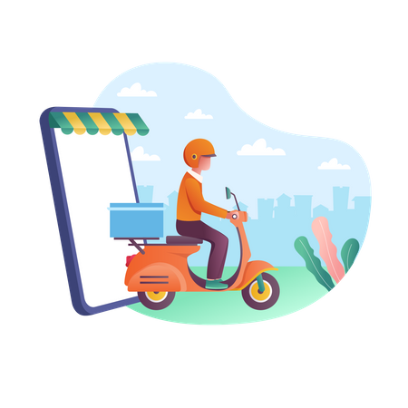 Online Delivery  Illustration