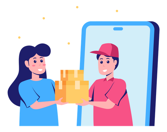 Online Delivery  Illustration