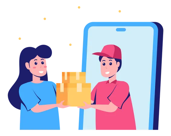 Online Delivery  Illustration