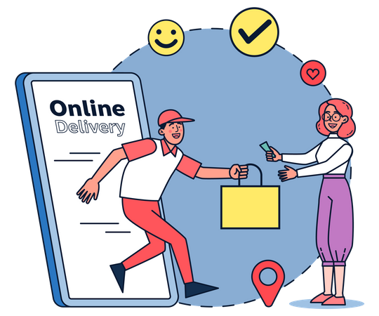 Online Delivery  Illustration