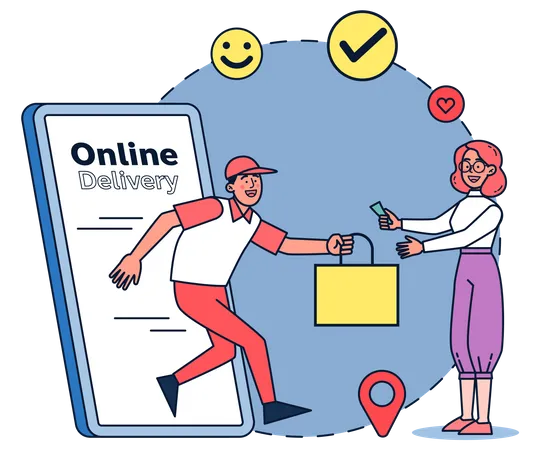 Online Delivery  Illustration