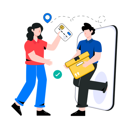 Online Delivery  Illustration