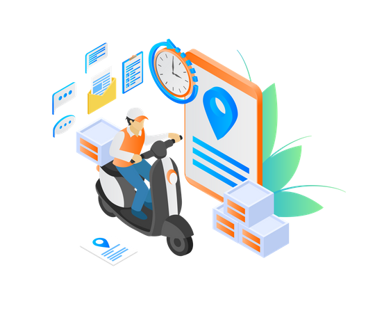 Online Delivery  Illustration