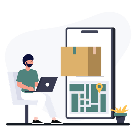 Online Delivery  Illustration