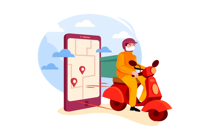 Online Delivery Location  Illustration