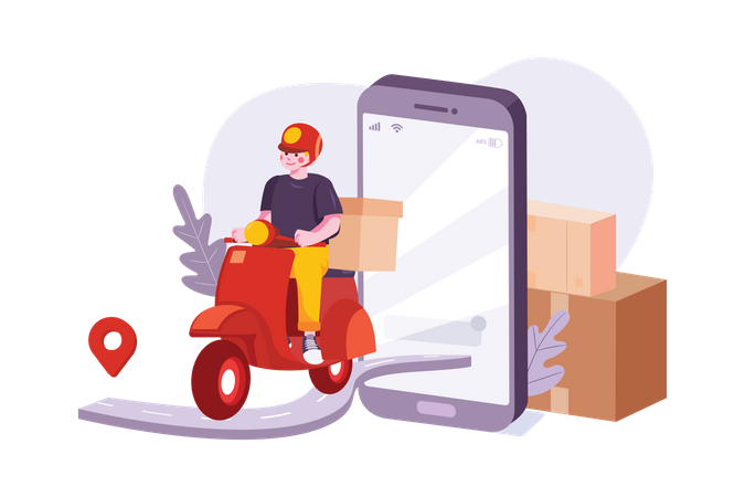 Online delivery location Illustration