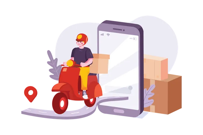 Online delivery location  Illustration