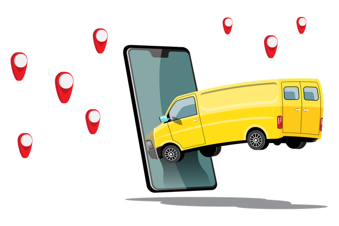 Online Delivery Location  Illustration