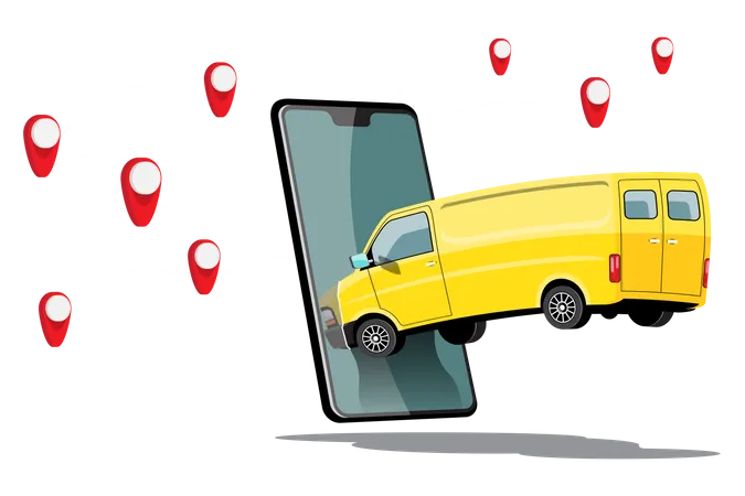 Online Delivery Location  Illustration