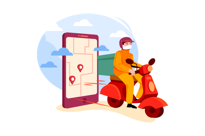 Online Delivery Location  Illustration