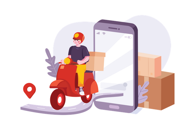 Online delivery location  Illustration