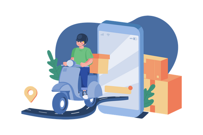 Online delivery location  Illustration