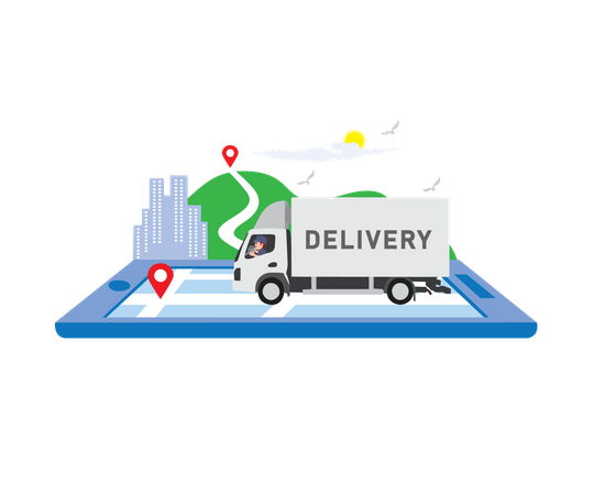 Online delivery location  Illustration