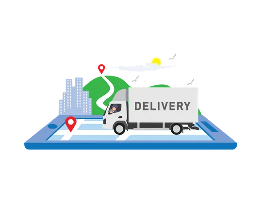 Online delivery location  Illustration