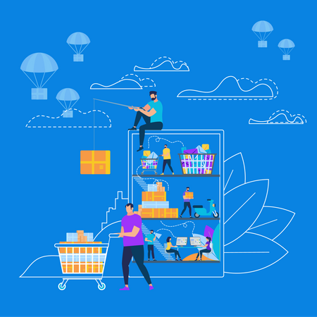 Online delivery process  Illustration