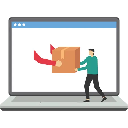 Online Shopping Delivery Service E Commerce Concept Illustration