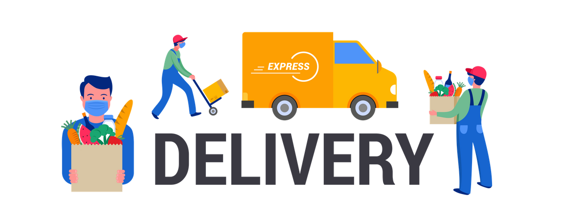 Online delivery service Illustration