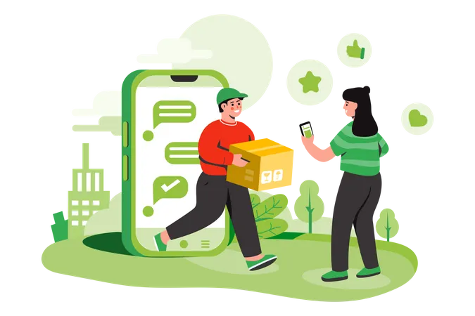 Illustration Of Convenient Online Delivery Service Illustration