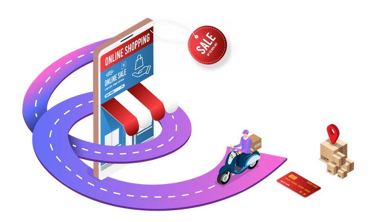 Online Delivery Service Illustration