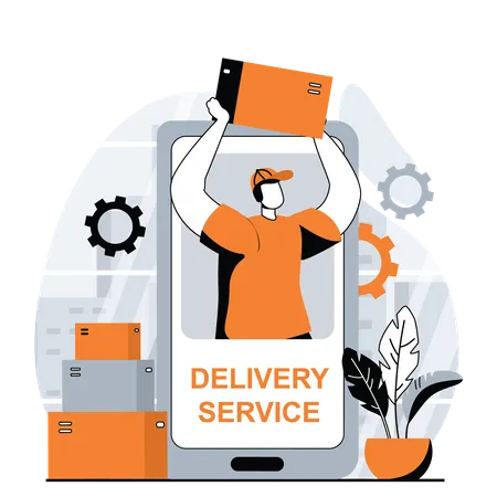Online delivery service Illustration