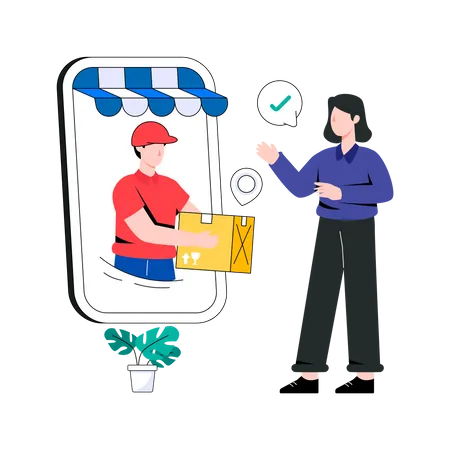 Online Delivery Service Illustration
