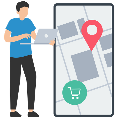 Online delivery service and delivery tracking mobile application  イラスト