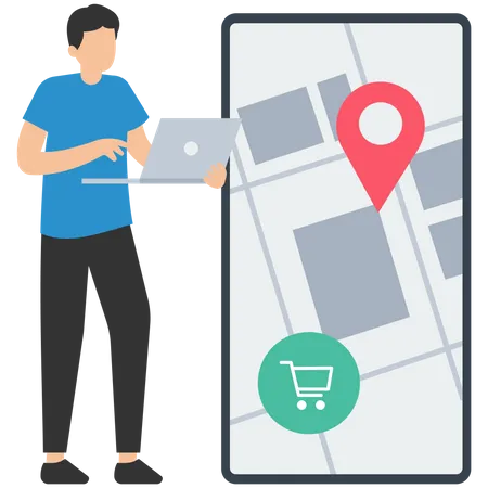 Online delivery service and delivery tracking mobile application  Illustration