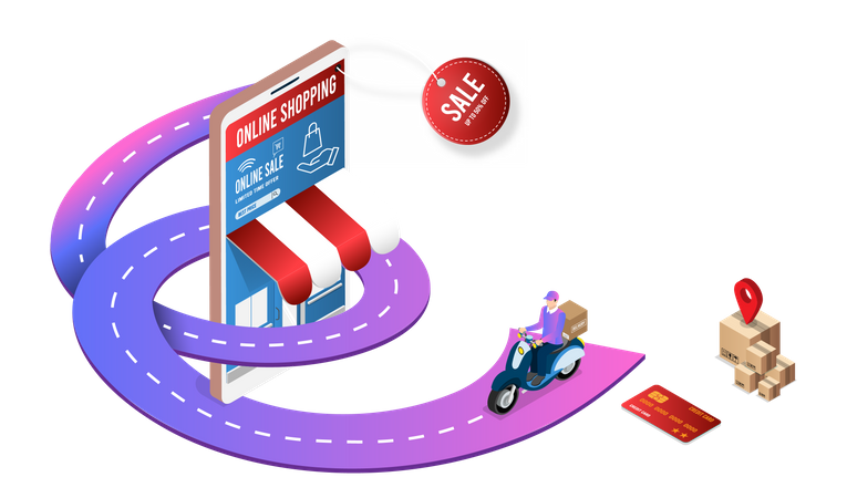 Online Delivery Service  Illustration