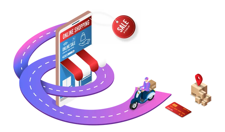 Online Delivery Service  Illustration