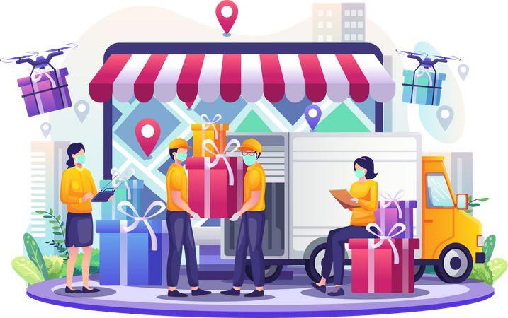 Online delivery service  Illustration