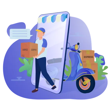 Online delivery service  Illustration