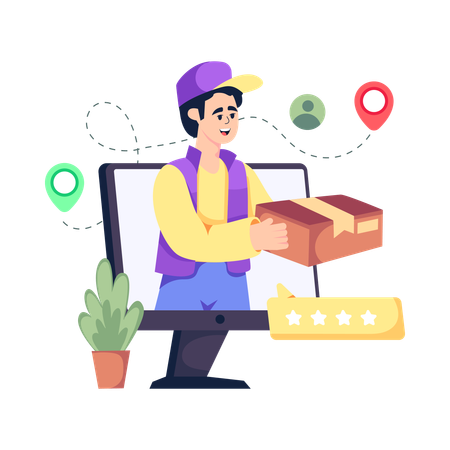 Online Delivery Service  Illustration