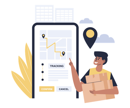 Online delivery tracking Illustration