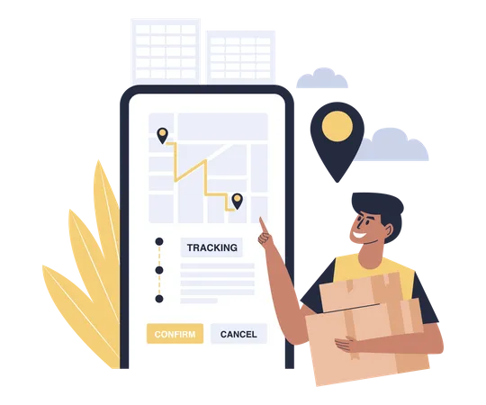 Online delivery tracking  일러스트레이션