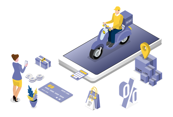 Online delivery tracking app  Illustration