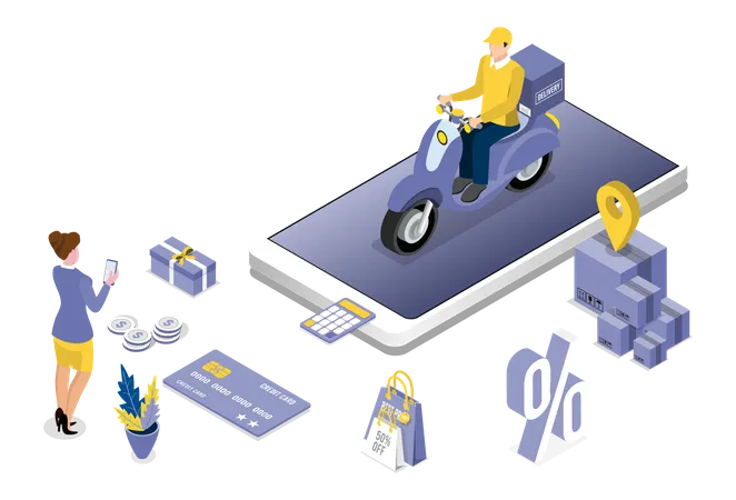 Online delivery tracking app  Illustration